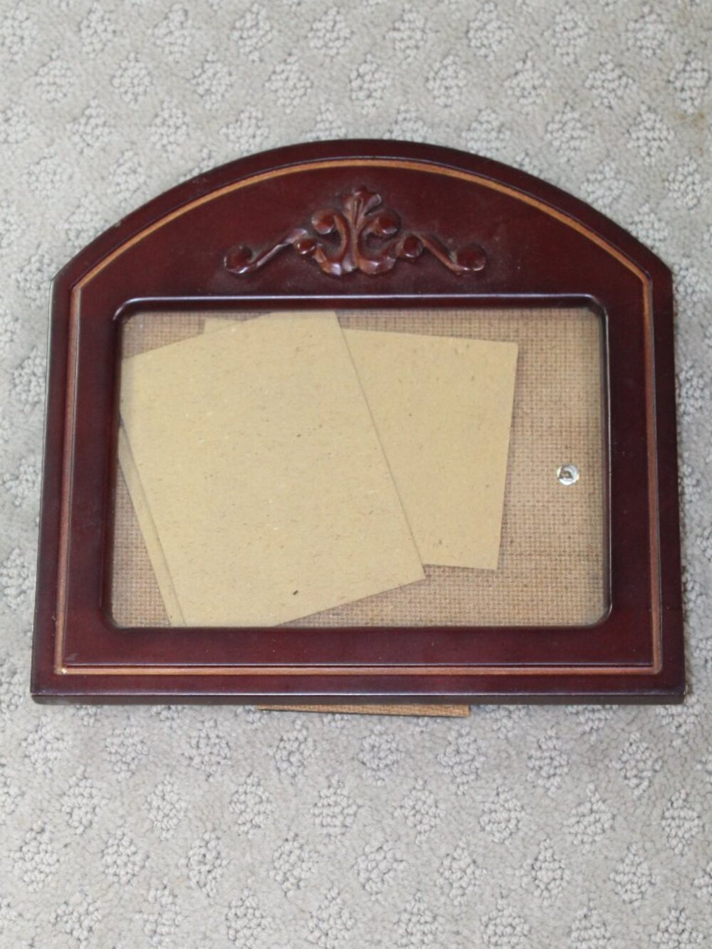 Vintage 90s Cherry Wood Arched 5"x8" Picture Frame